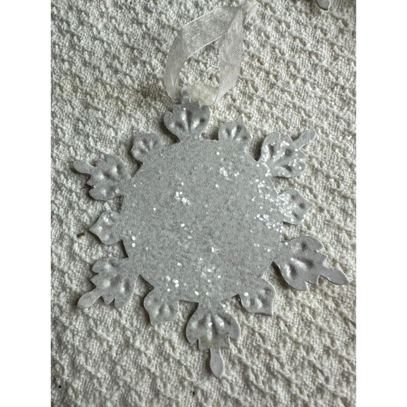 Snowman Snowflake Ornaments Made of Tin Set Of 10 - Picture 3 of 4